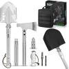 Survival Shovel and Camping Axe – Stainless Steel Tactical Survival Multi-Tool and Survival Hatchet Equipment for Outdoor Hiking Camping Gear, Hunting, Backpacking Emergency Kit(Silver)