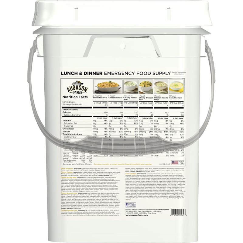 Augason Farms Lunch and Dinner Variety Pail Emergency Food Supply 4-Gallon Pail - Image 2