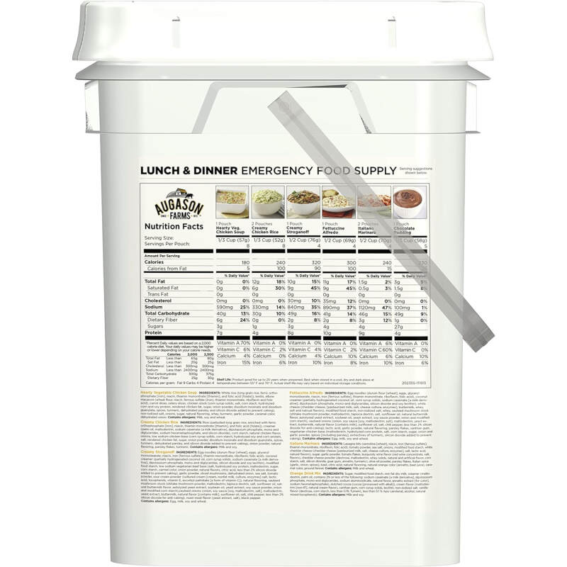 Augason Farms Lunch and Dinner Variety Pail Emergency Food Supply 4-Gallon Pail - Image 3