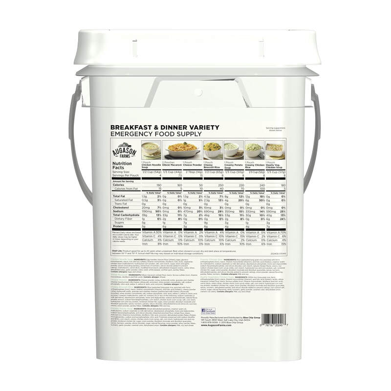 Augason Farms Breakfast and Dinner Variety Pail Emergency Food Supply Everyday Meals 4 Gallon Pail - Image 3