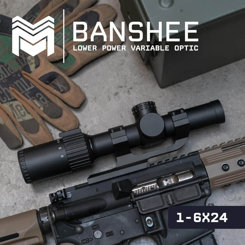 Monstrum Banshee 1-6×24 LPVO Rifle Scope with Offset Scope Mount